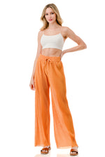 WOMEN'S STRETCH PLEATED PANTS: Solid
