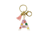 Keychain: Hawaii Plants Initial w/ Tassel