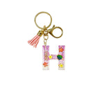 Keychain: Hawaii Plants Initial w/ Tassel