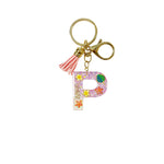 Keychain: Hawaii Plants Initial w/ Tassel