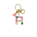 Keychain: Hawaii Plants Initial w/ Tassel