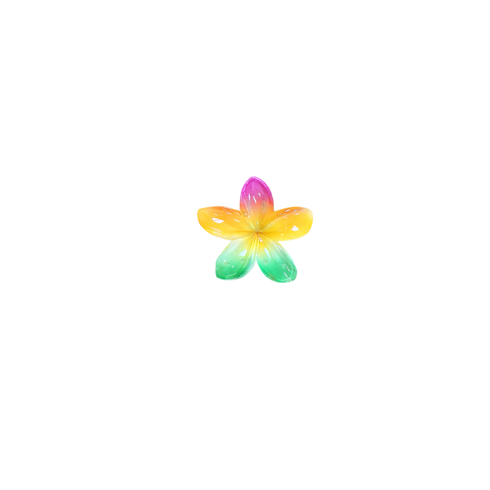 PLASTIC HAIR CLIP: Plumeria (Multi-Colored)