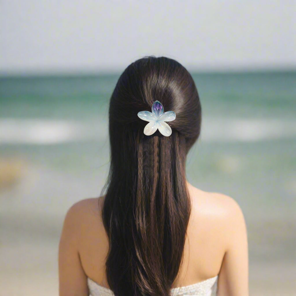 PLASTIC HAIR CLIP: Plumeria (Gradient)