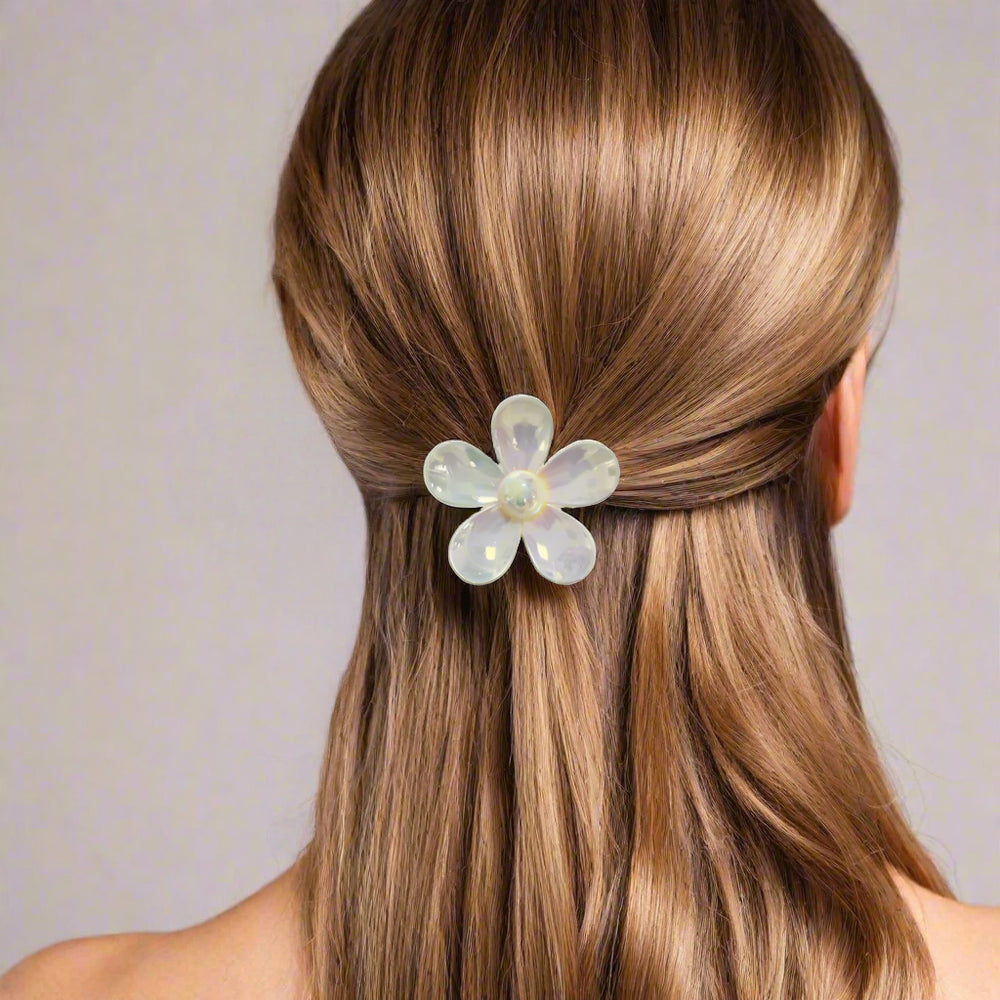 PLASTIC HAIR CLIP: Plumeria 5